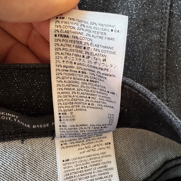 Banana Republic Womens Mid-Rise Skinny Glitter Jeans Black 28 Retro Disco Preppy - Picture 9 of 15